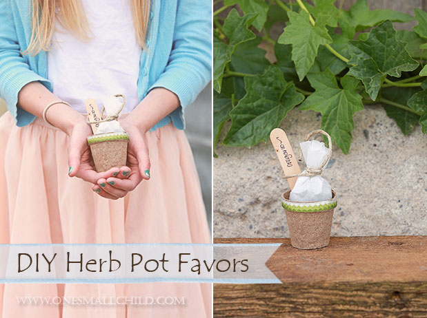 Herb Pot Favor Tutorial from One Small Child Christening Lookbook Shoot